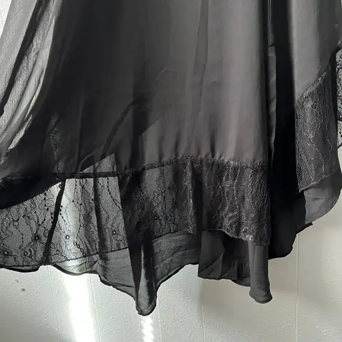 White Closet Womens Wrap Dress 14 Maxi Ruffle Lace Witchy Fairygoth Whimsigoth Black