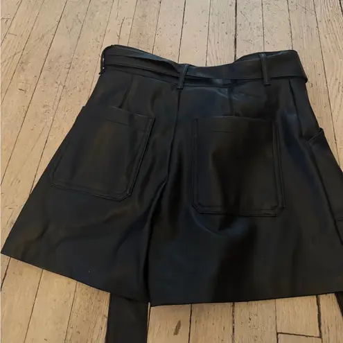 ZARA  High Waisted Leather Shorts