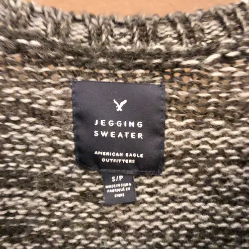 American Eagle Jegging Sweater Fair Isle Wool Mohair Grey Rainbow Small