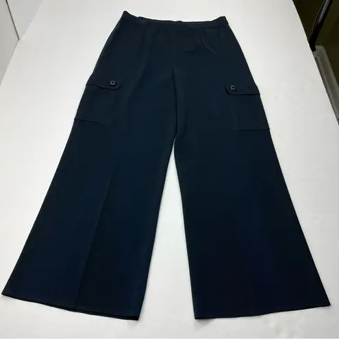 Ming Wang Black Pant Pull-On Womens Size Small Pockets Stretch *TINY FLAW*