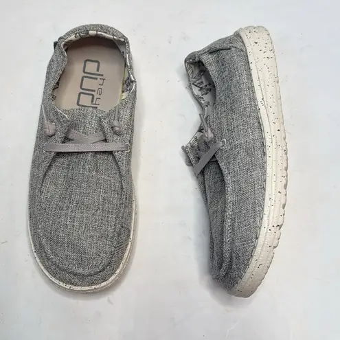 Hey Dude Women’s Wendy Linen Gray Casual Slip-on Loafer Casual Shoes S-240 Sz 7