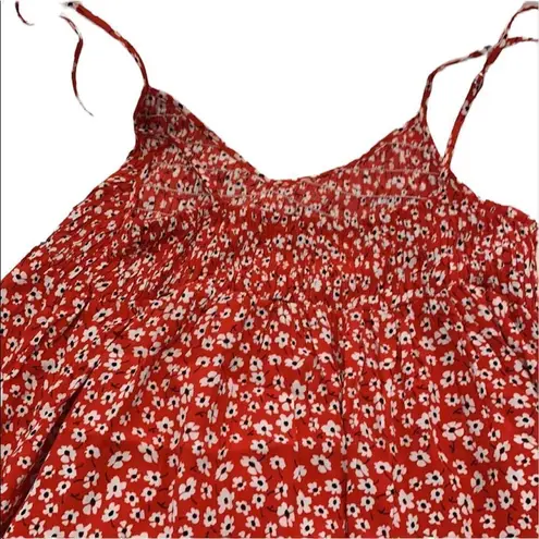 ✨ Sweet Talk Me Red Floral Print Smocked Mini Dress✨ Size L