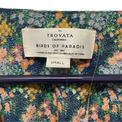 Trovata Silk Blend Celestial Custer Long Sleeve V neck Dress Size Small Blue