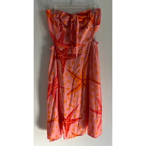 Farm Rio Starfish Dress Womens Small Orange Under The Sea Coverup Beach Travel