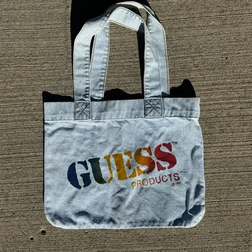 Guess VTG  Denim 1992 Tote Bag Large Women’s Logo Multicolored