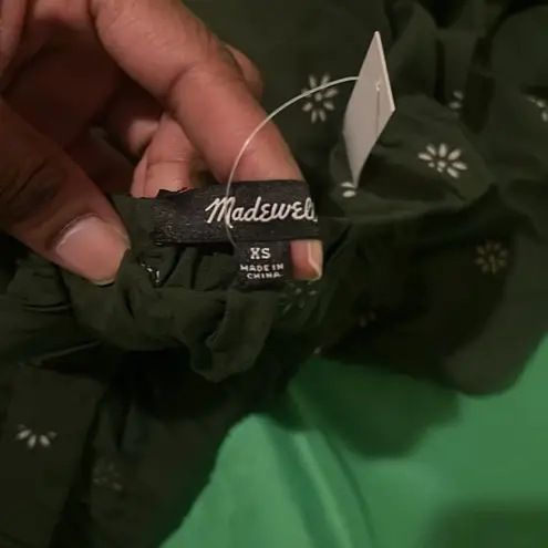 Madewell NWT  Floral Ruffle Olive Green Skirt size XS