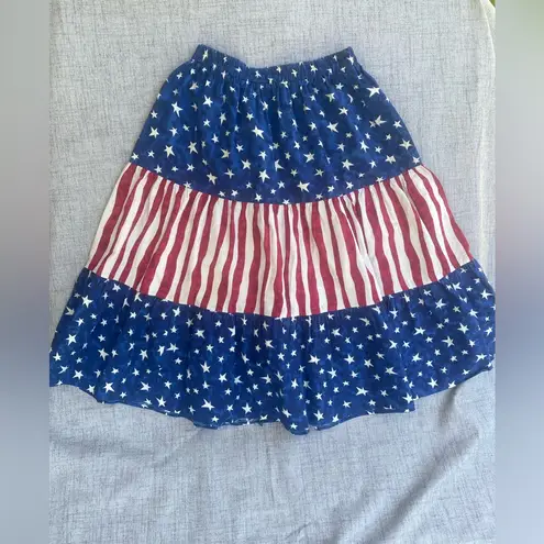 J Suzette Skirt Womens M American Flag Stars Stripes Patriotic 90s Vintage USA Blue Size M