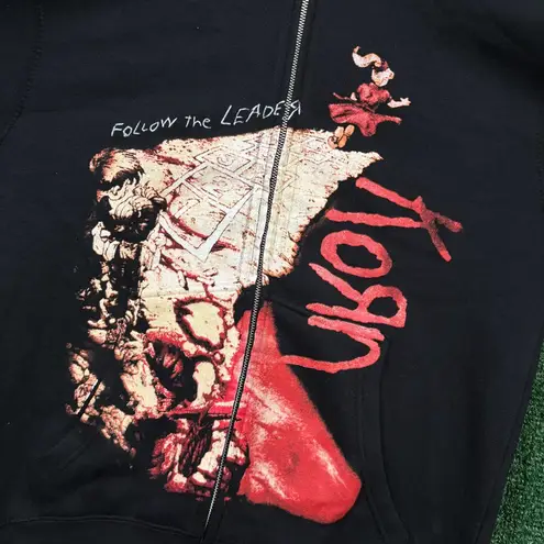 Korn Follow The Leader Nu Metal Band Zip-Up Hoodie Size Large