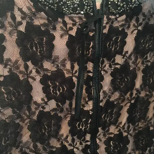 Diesel women's S nylon lace double belted embellished neck "D-IRIS" dress