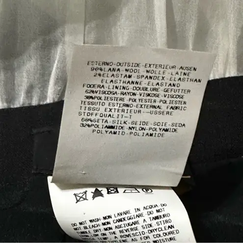 Just Cavalli Women’s Size 44 L Black Wool Gabardine Belted Midi Dress