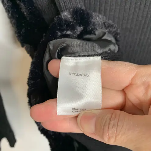 Faux Fur Front Cardigan Full Zip Sz Large? Goth Indie Punk Black