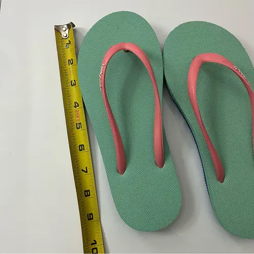 Feelgoodz • Teal Pink Blue Flip Flops Green Size 7