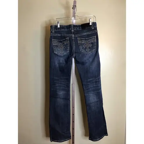 Rock & Roll Cowgirl Women Jeans Sz.29x34 Blue Bling Pocket Cowgirl Rodeo Western