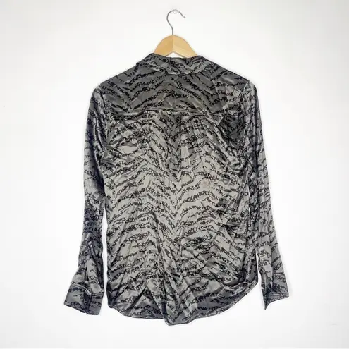 Rails Rebel Olive Button Down Shirt Spotted Tiger Stripe Size Small