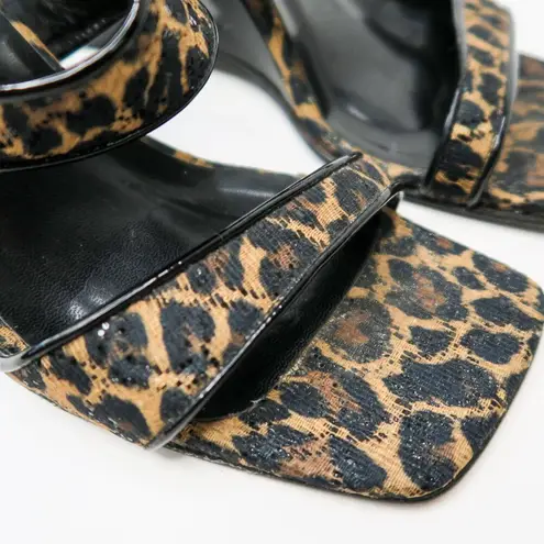Vintage 90s Ramon Tenza Leopard Cut Out Wedge Mules Size 7.5