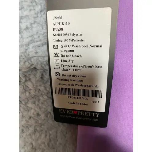 Ever Pretty Bridal Dress Womens Size 6 Lilac Long Bridesmaid Wedding Formal Purple