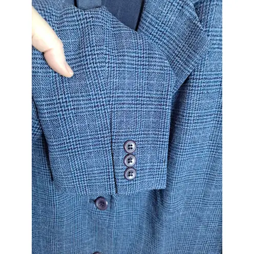 Pendleton Vintage Women's 100% Virgin Wool Blue Plaid Blazer Size 12