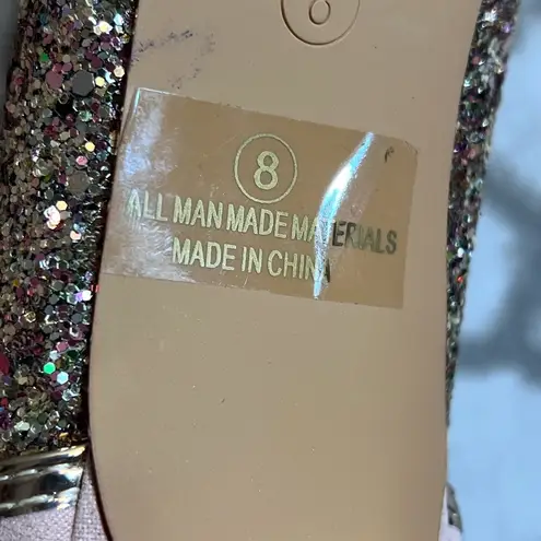 Gold and Silver Heels with Glittery Sparkle Size 8