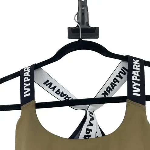 Ivy Park Ivy Park Olive Green Logo Band Racerback Sports Bra Size Small