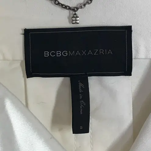 BCBGMAXAZRIA  Bronnen White Military Open Back Jacket size Small