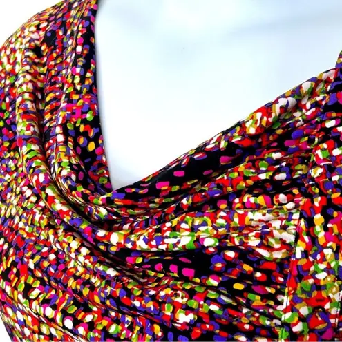 Alfani Abstract Ruched Bodycon Dress 12 Petite Drape Neck Office Party Dinner