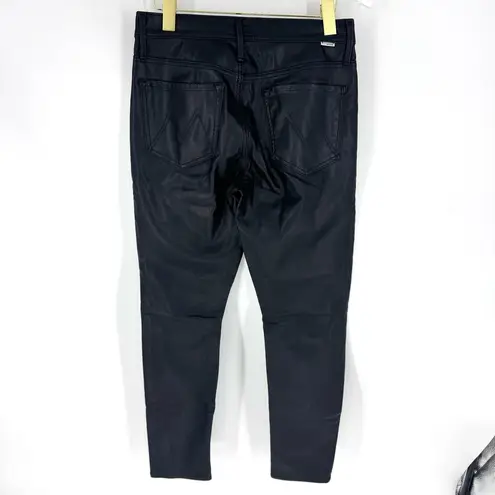 Mother Denim The Muse Pick of the Litter Black Faux Leather Skinny Jeans Size 28