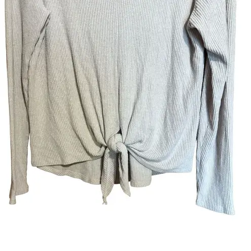 Saturday Sunday Anthropologie Top Womens Large Beige Ribbed Knot Front Blouse