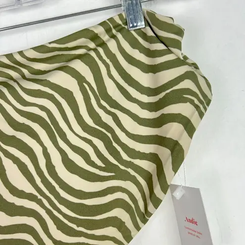 ANDIE NWT  Swim The Hipster Bottom Bias Stripe Olive Bikini Bottom Size Medium M