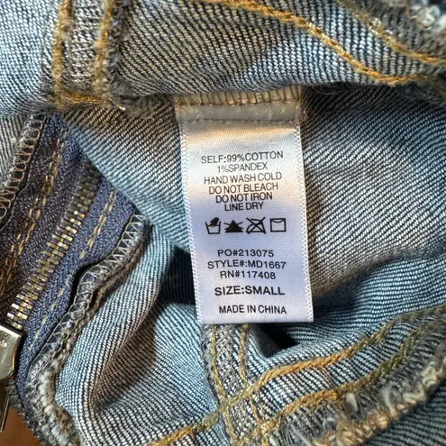 Chocolate USA Women’s Denim Blue Overall Zip Front Belted Jumpsuit Size Small