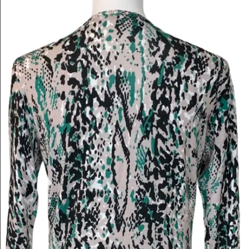 Red Women's Tan Green Black Snake Print Lightweight Sweater Size Large