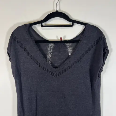 Comptoir des Cotonniers Linen Top Drawstring Waist Minimalist Neutral Women's M Blue Size M