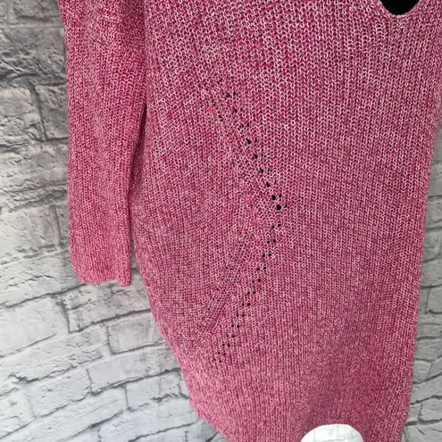 EXPRESS new with tags batwing plunging vneck knit sweater marble pink white M