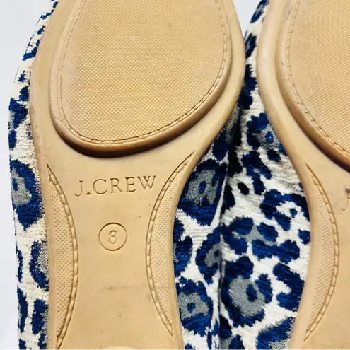J.Crew  Blue and White Leopard Print Loafers Size 8 - Image 5