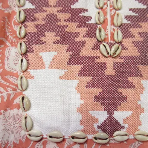 NWT Marea by Liz Joy Olympia Kaftan in Sorbet Blockprint Cotton Maxi Dress S