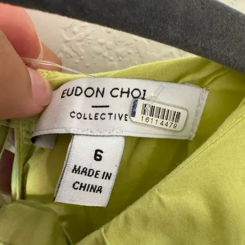 Eudon Choi x RTR Green Poplin Dress Lime Green Size 6