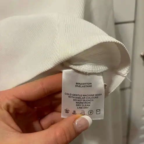 Maniere De Voir Ribbed Underbust Crop Top White NWT