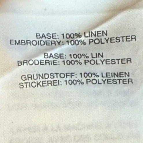 J. Crew Point Sur Linen Embroidered Tank Flutter Sleeves Boho Coastal Cowgirl XS Blue