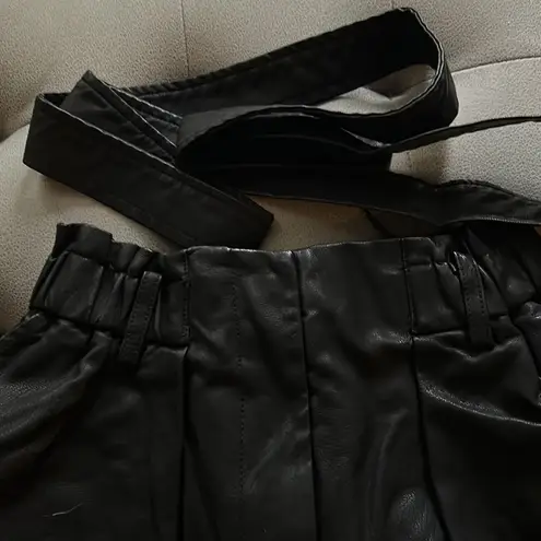 FRNCH NWT Faux Leather Belted Shorts