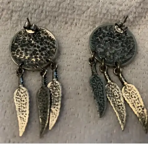 Ladies Indian Head And Buffalo Nickel Earrings Each With Three Silver