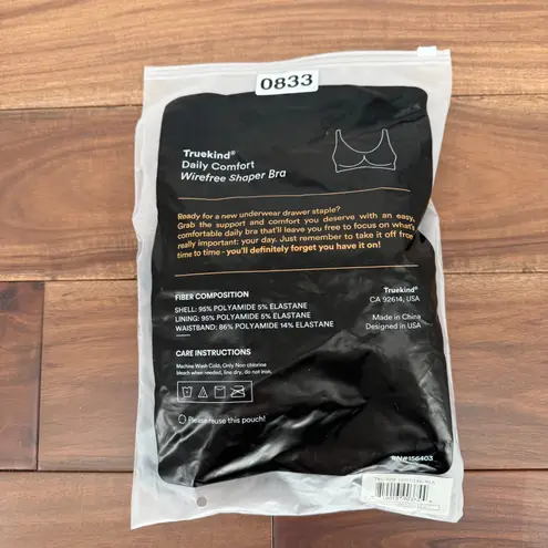 Truekind Daily Comfort Wirefree Shaper Bra Black 2XL New Support Everyday Size XXL