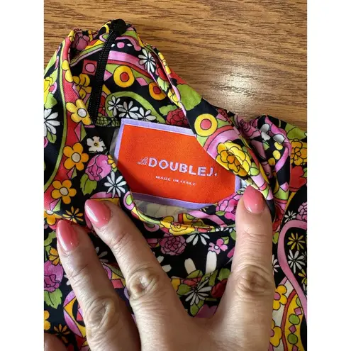 LA DOUBLEJ A line Suitcase Dress Tripping Nero in Fluid Jersey size XS Orange