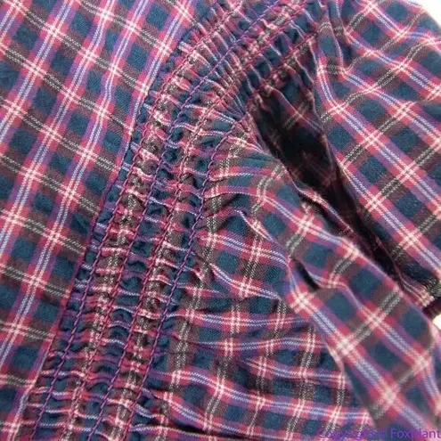 Madewell NEW  Flutter-Sleeve Side-Tie‎ Wrap Top in Plaid, S