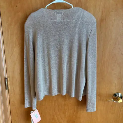 Jeffrey & Dale Evenings Tom Barra Gold Knit 2 Piece Set Jacket Tank Top Size 16