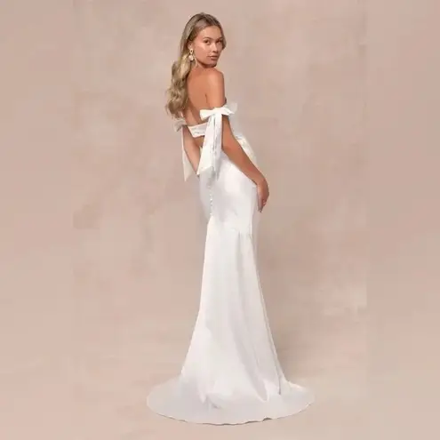 Lulus Eternally Loved White Cutout Satin Off