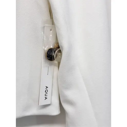 AQUA Blazer Jacket Size Small Womens Ivory Crepe Cropped Suit NWT