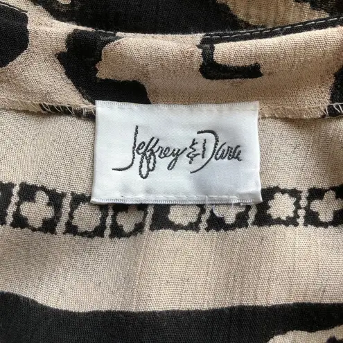 Jeffrey & Dara Boho Maxi Dress Beaded Spaghetti Strap Black White Tribal Prt. 14