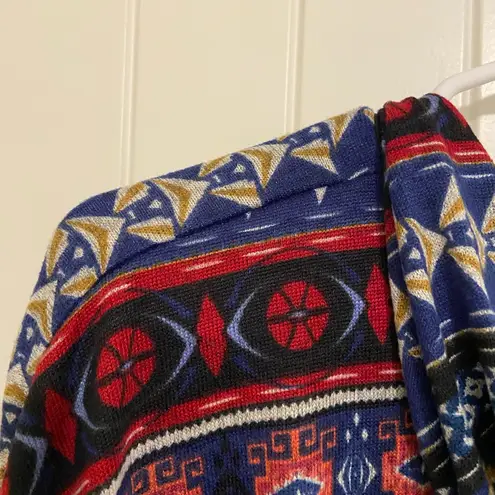 belle du jour NWOT women’s Aztec tribal knit hoodie poncho sweater top medium