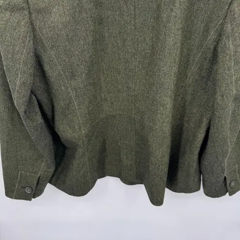 Coldwater Creek Blazer Jacket Womens 12 Green Wool Blend Lined Pockets Masters
