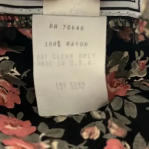 E.D. Michaels Dress Womens 8 10 Petite Fit & Flare Black Pink Floral Vintage Y2K Size 8P