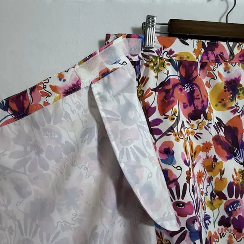 RipSkirt Hook & Loop Hawaiian Floral Bloom Wrap Around Skirt Women's XL Beachy Purple